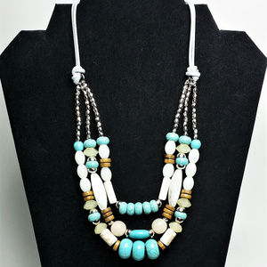 Turquoise & White Multilayer Necklace